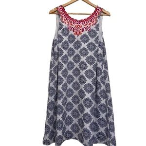 HATLEY summer dress white blue A line sleeveless festive orange pink lightweight